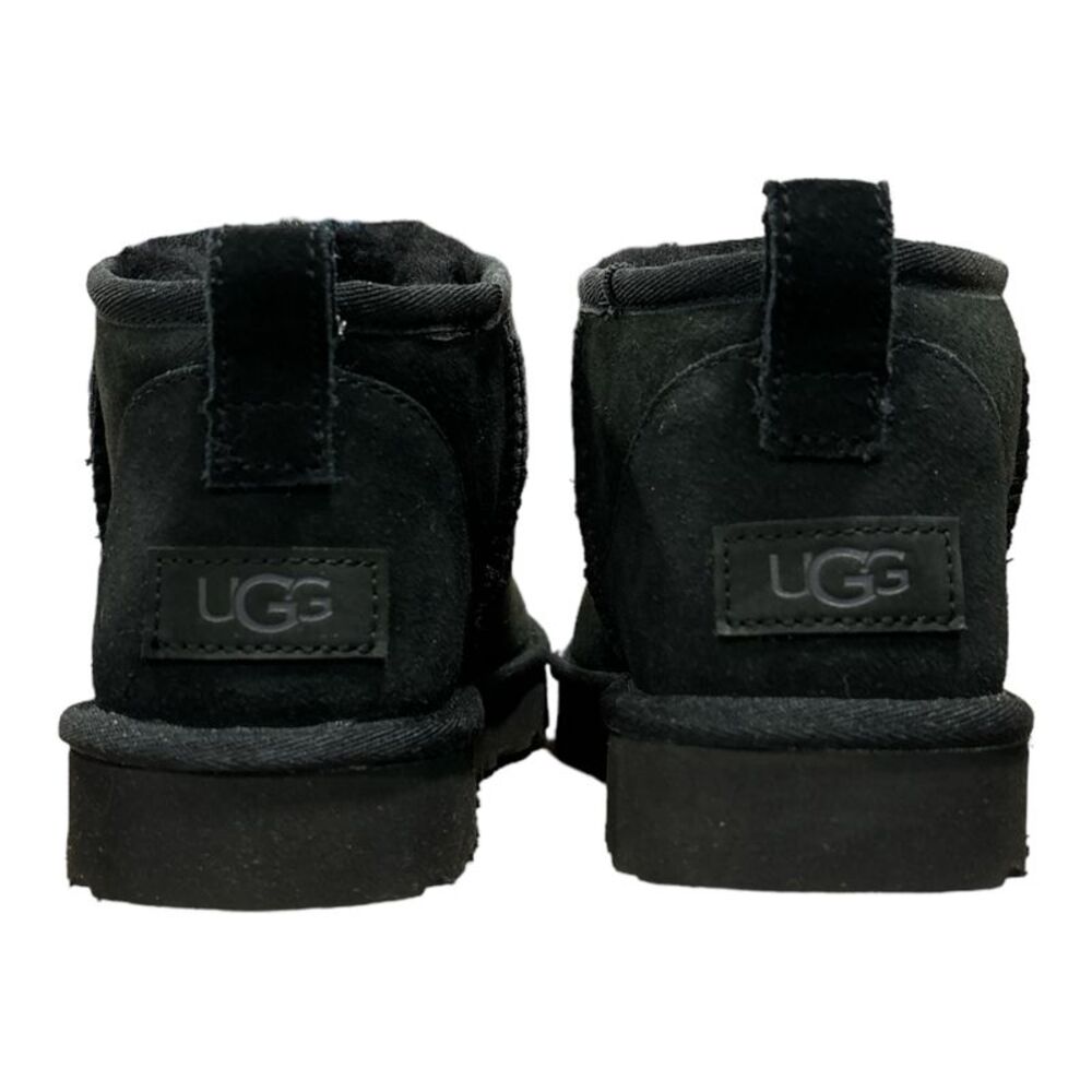 UGG Women's Classic Ultra Mini 3.5" Shaft Suede & Sheepskin Lined Boot - Black - Picture 5 of 6